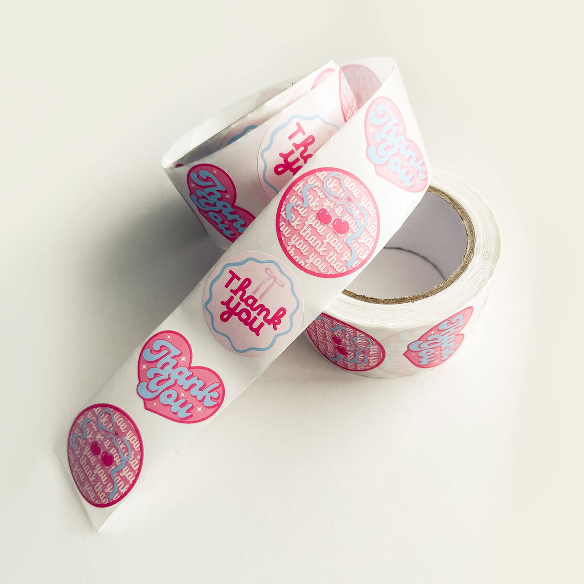 Thank You Sticker Rolls | 2" Matte | Bows & Checks