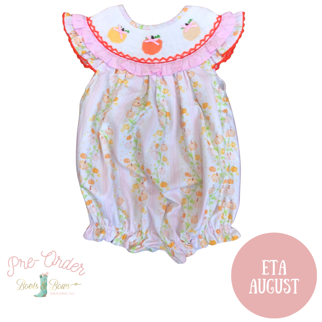 Pumpkins Smocked Bubble