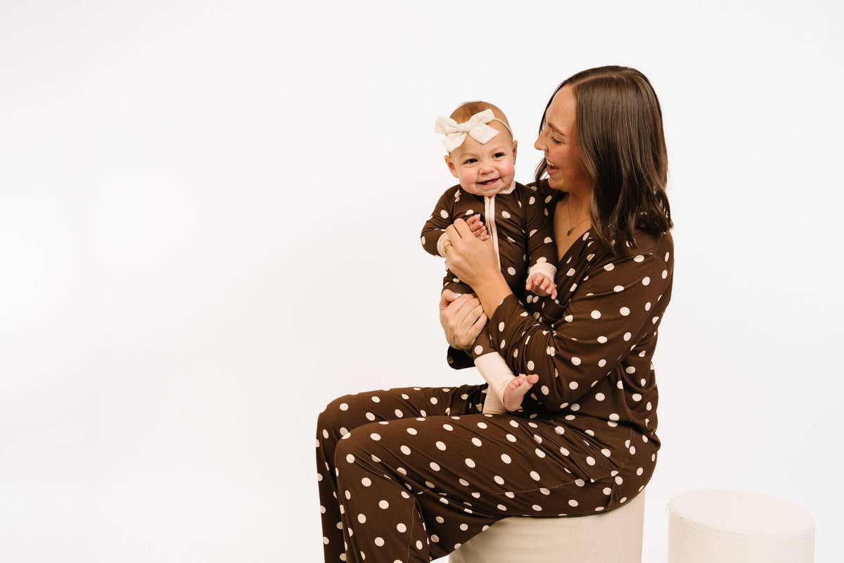 Espresso Polkadot Bamboo Sleeper