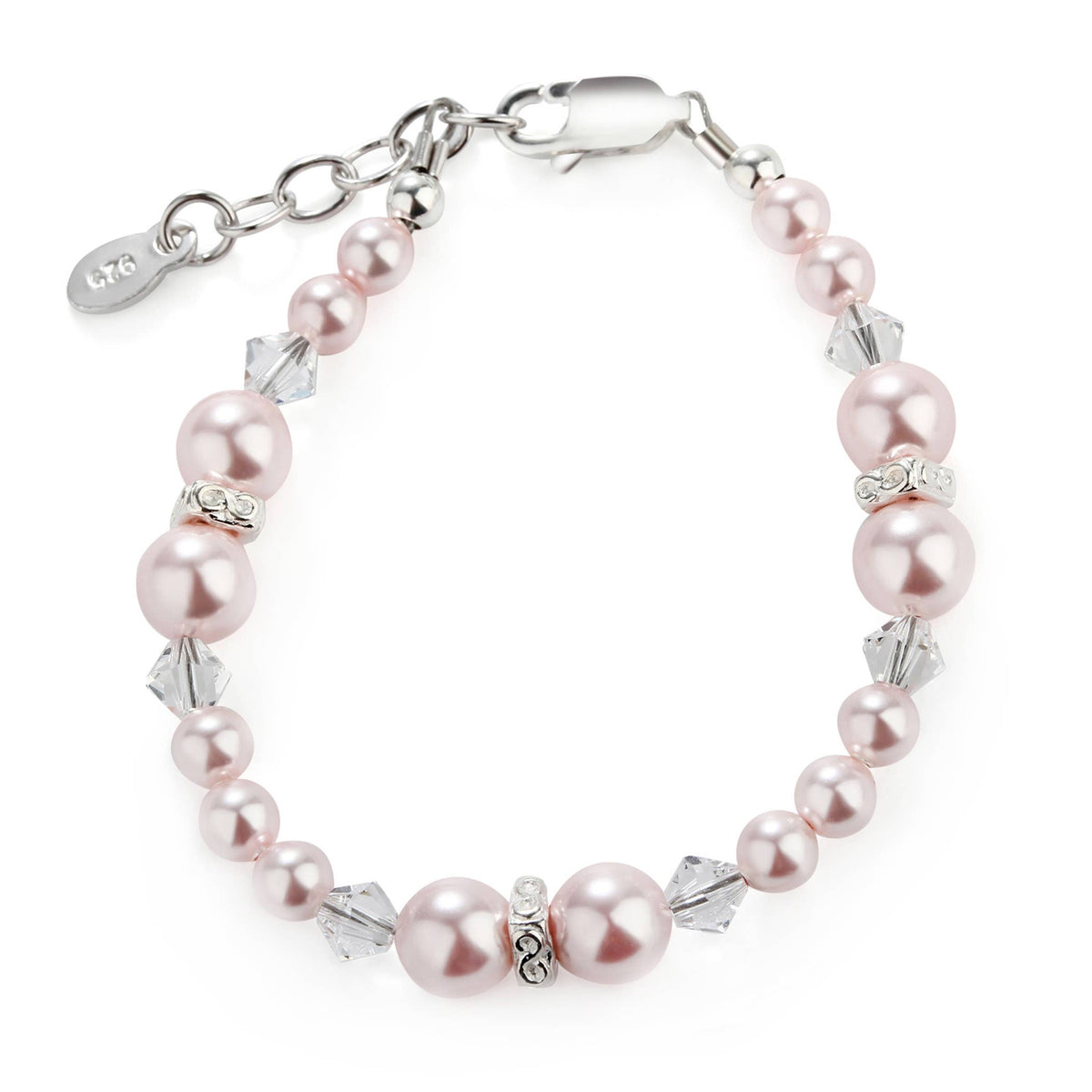 Girls Sterling Silver Pink Pearl Baby & Children's Bracelet