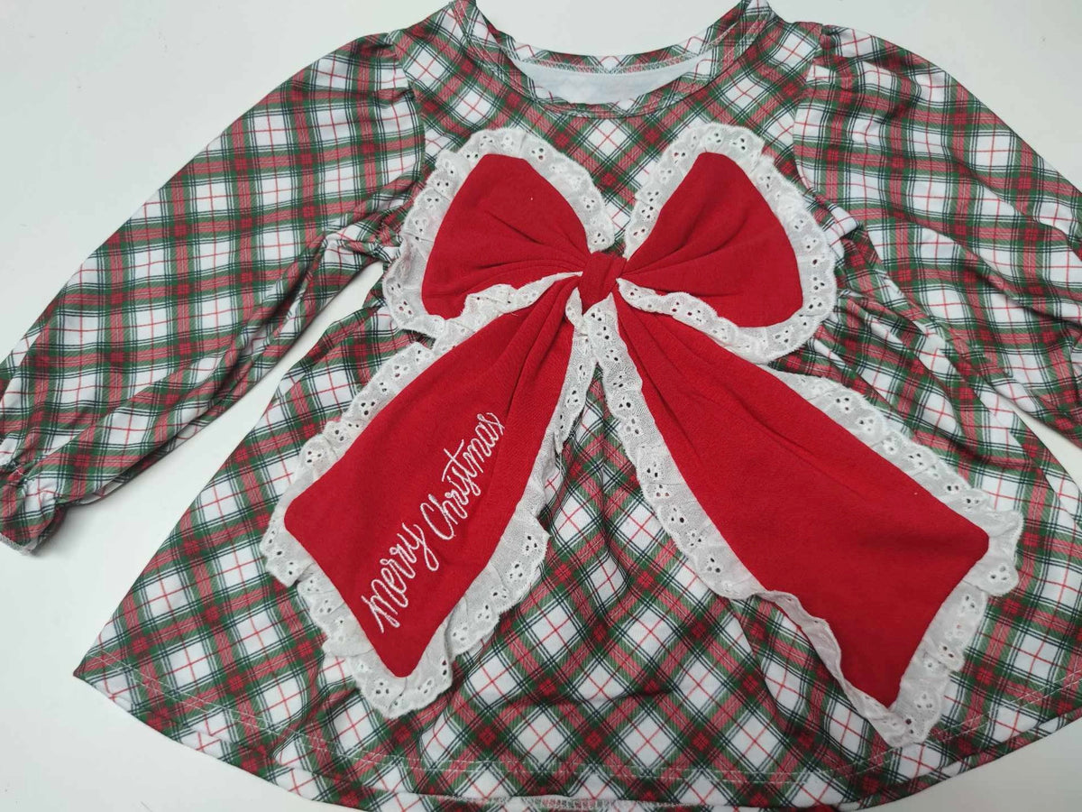 Bow Lace Diaper Christmas Set