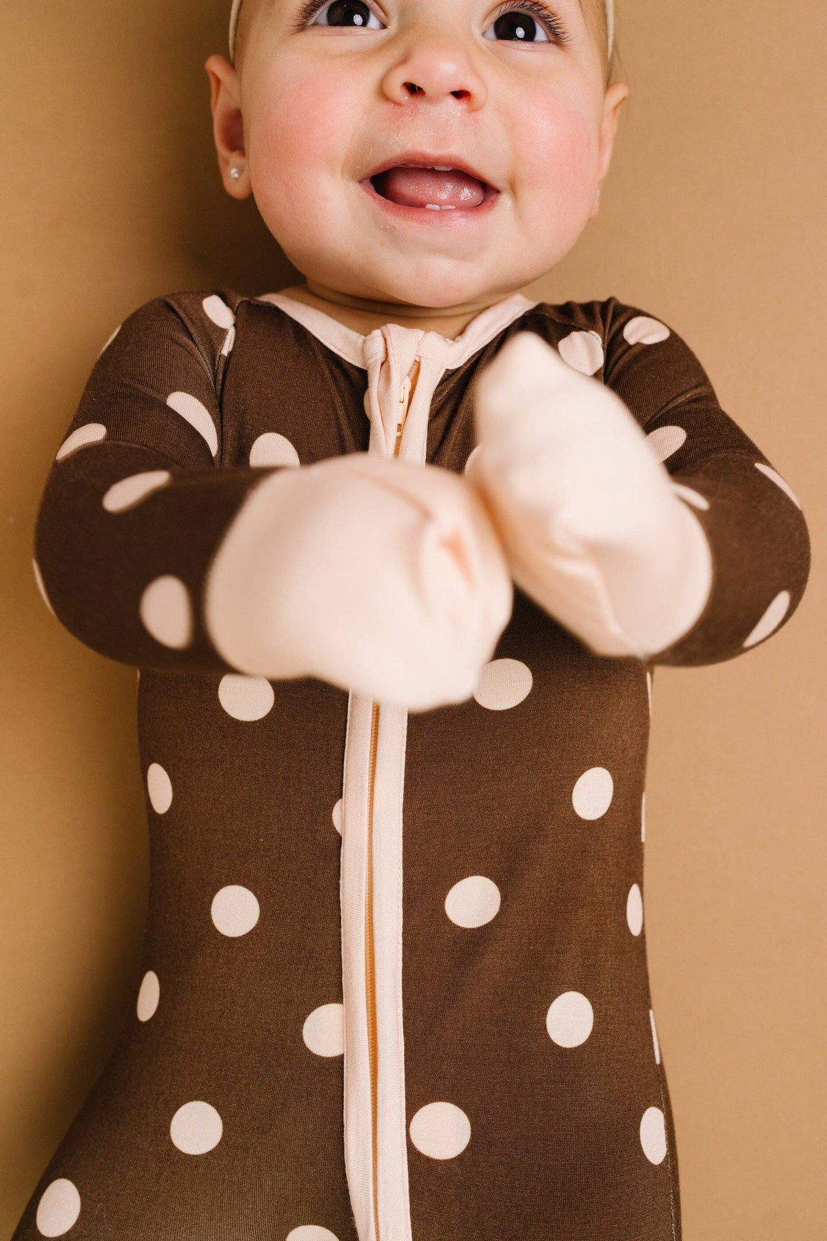 Espresso Polkadot Bamboo Sleeper
