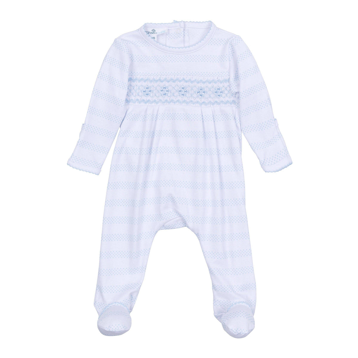 Baby of Mine Smocked Footie - Light Blue
