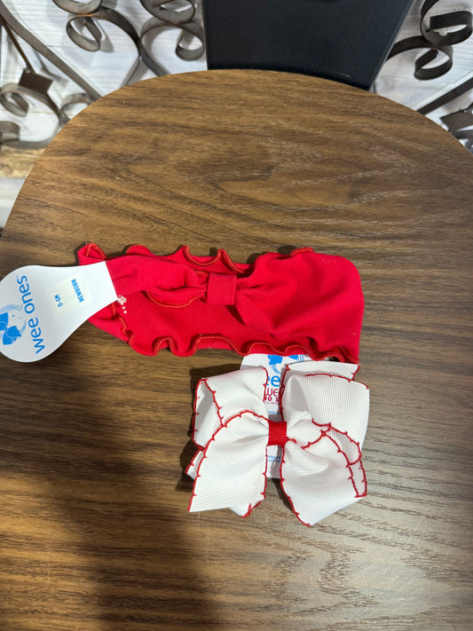 3 inch Surged Jersey Add a Bow Band in Red (Just the band)